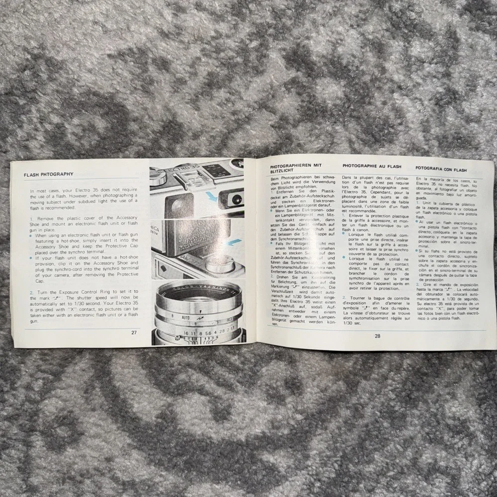 Yashica Electro 35‎ GSN GTN Instruction Manual Booklet for 35mm Film Camera
